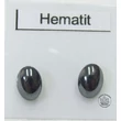 Kép 1/2 - Hematit nagy ovál nemesacélos fülbevaló