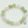 Kép 1/2 - Jade-rózsakvarc 10 mm-es strasszos karkötő