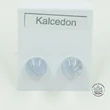 Kép 1/2 - Kalcedon 8-as félgömb nemesacélos füli