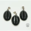 Kép 1/2 - Onix féldrágakő kis foglalt ovál medál