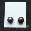 Kép 1/2 - Tenyésztett 8 mm-es szürke gyöngy fülbevaló ezüsttel