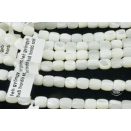 Fehér gyöngyház 8x8 mm hordó szál
