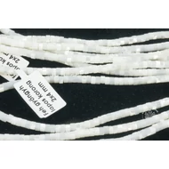 Fehér gyöngyház lapos korong 2x4 mm