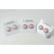 Kagylóhéj rózsaszín 8 mm-es füli nemesacélban