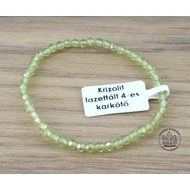 Krizolit prémium fazettált 4 mm-es karkötő