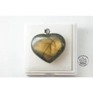 Labradorit fúrt szív medál 7470