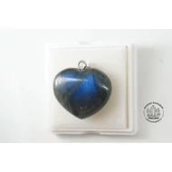 Labradorit fúrt szív medál 7860