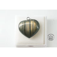 Labradorit fúrt szív medál 8230