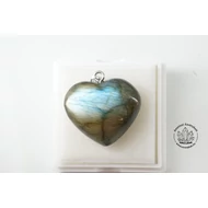 Labradorit fúrt szív medál 8300