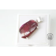 Turmalin rubellit drágakő szelet ezüst medál 51200