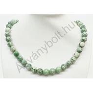 Jade zöld pettyes 10 mm-es golyós lánc