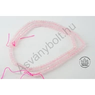 Rózsakvarc 3x4 mm fazettált tárcsa szál