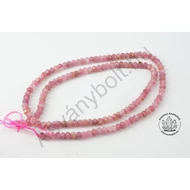 Turmalin pink 3x4 mm fazettált tárcsa szál