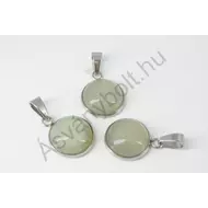 Jade 14 mm-es kaboson medál nemesacélban