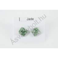 Jade zöld pettyes 8x8-as négyzet nemesacélos füli