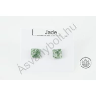 Jade zöld pettyes 6x6-os négyzet nemesacélos füli