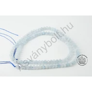 Akvamarin 4x5 mm fazettált tárcsa szál