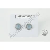 Akvamarin 6-os félgömb nemesacélban füli