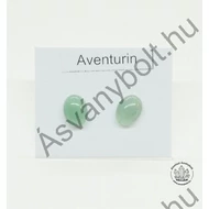 Aventurin ovál beszúrós nemesacélos füli