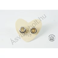 Citrin 5 mm fazettált köves button ezüst füli