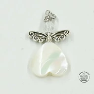 Fehér kagylóhéj szív tündér medál