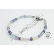 Fluorit fazettált 4-es golyós kapcsos karkötő