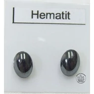 Hematit nagy ovál nemesacélos fülbevaló