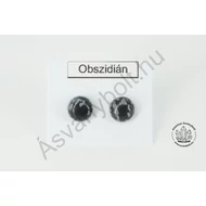 Hópehely obszidián 8-as félgömb beszúrós nemesacélos füli