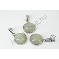 Jade 14 mm-es kaboson medál nemesacélban