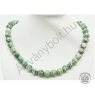 Jade zöld pettyes 10 mm-es golyós lánc