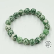 Jade zöld pettyes 10 mm-es karkötő