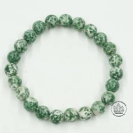 Jade zöld pettyes 8 mm-es karkötő