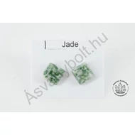 Jade zöld pettyes 8x8-as négyzet nemesacélos füli
