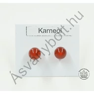 Karneol 6 mm-es golyós nemesacélos füli