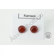 Karneol 8-as félgömb nemesacélos füli
