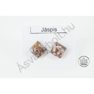 Leopárd jáspis 8x8-as négyzet nemesacélos füli