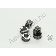 Mikrostrassz fekete gyűrű 3x6 mm