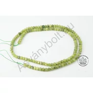 Nefrit jade 3x4 mm fazettált tárcsa szál