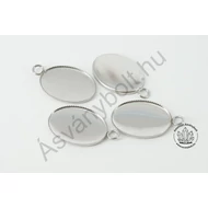 Nemesacél 13x18 mm ovális foglalat 10 db