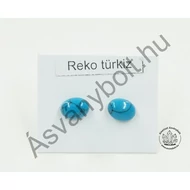Reko türkiz ovál nemesacélos beszúrós füli
