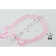 Rózsakvarc 4 mm-es fazettált golyós szál