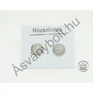 Rózsakvarc 6-os félgömb füli nemesacélban