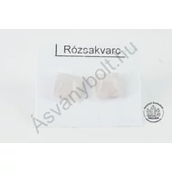 Rózsakvarc 8x8-as kocka füli nemesacélon