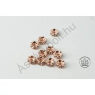 Strasszgyűrű 4 mm rózsaarany hullámos 50 db