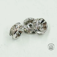 Strasszgyűrű 8 mm fehér 10 db