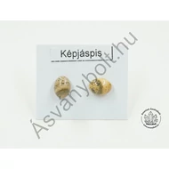 Tájképjáspis nagy ovál nemesacélos füli