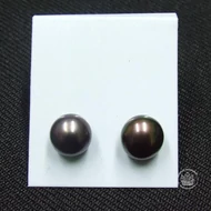 Tenyésztett 8 mm-es szürke gyöngy fülbevaló ezüsttel
