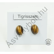 Tigrisszem ovál nemesacélos füli