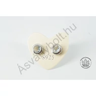 Topáz 5mm fazettált köves button ezüst füli