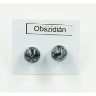 Hópehely obszidián 8-as golyós nemesacélos füli